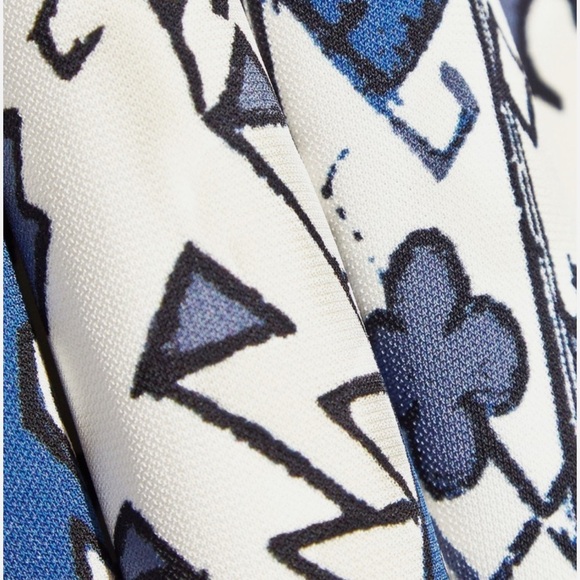 Tory Burch Navy and Cream Long Sleeve Dress - Picture 4 of 6